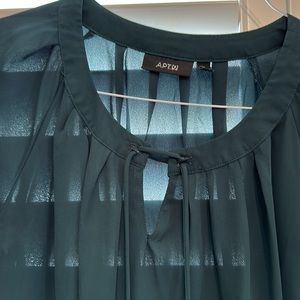Forest green short sleeve blouse